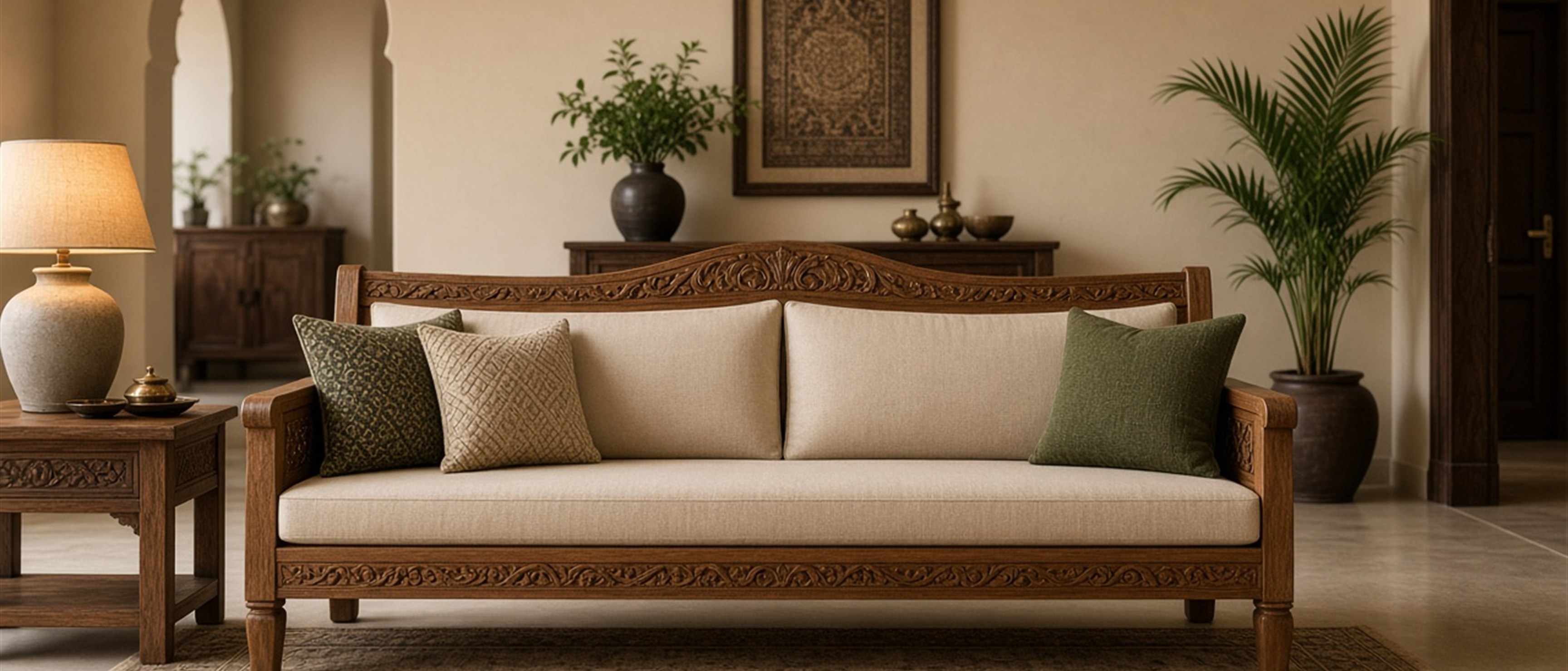 wooden sofa