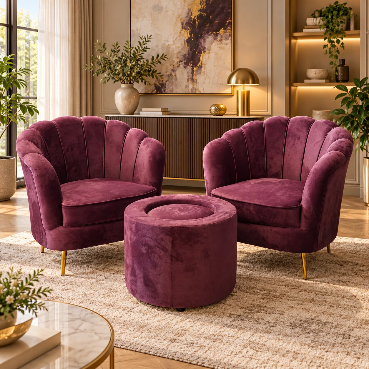 Mulberry Petal Accent Chair