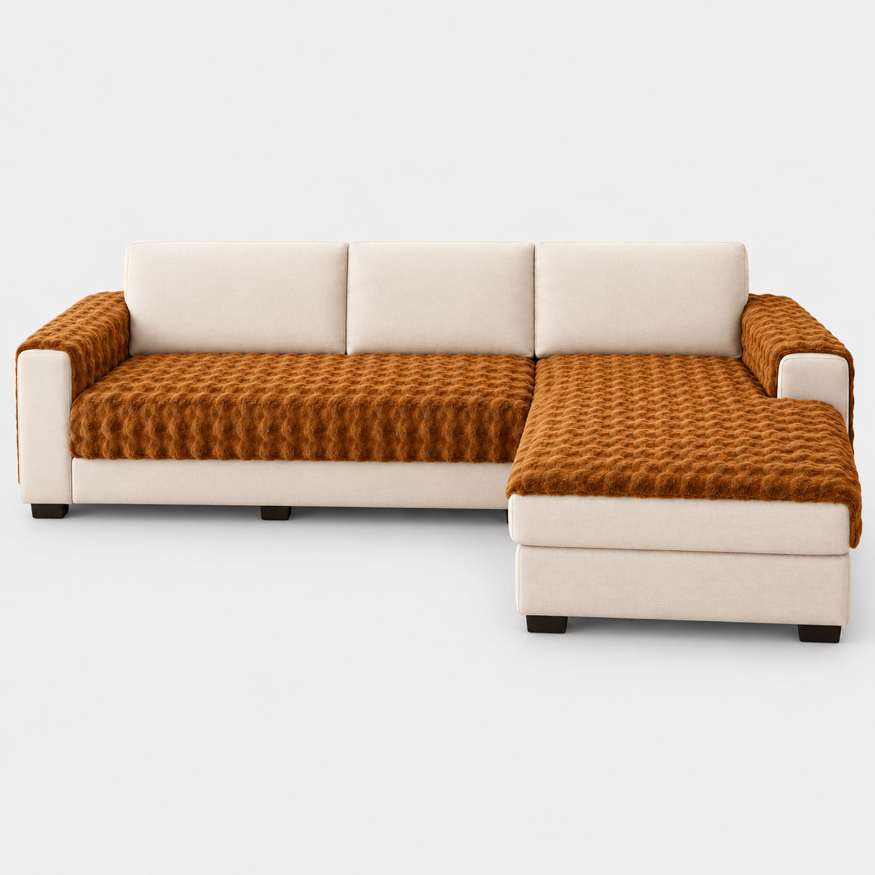Caramel Cord Corner Sofa