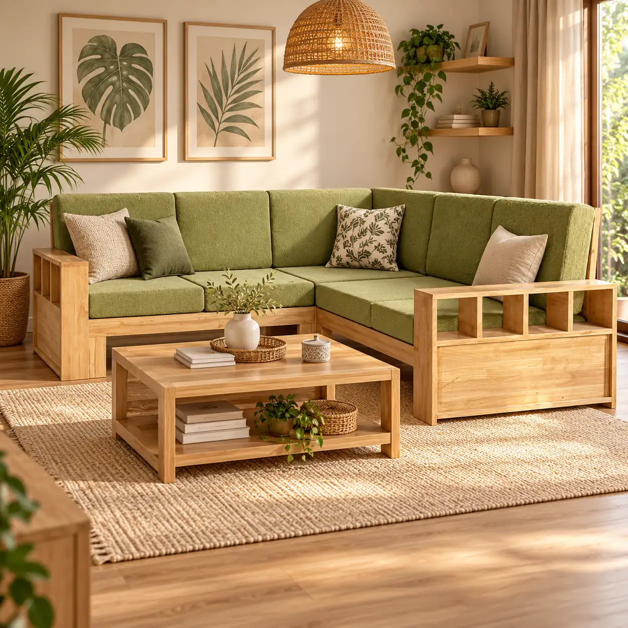 Sage Open-Frame Corner Sofa