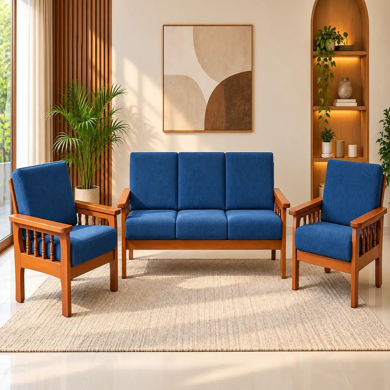 Cobalt Frame Sofa Set