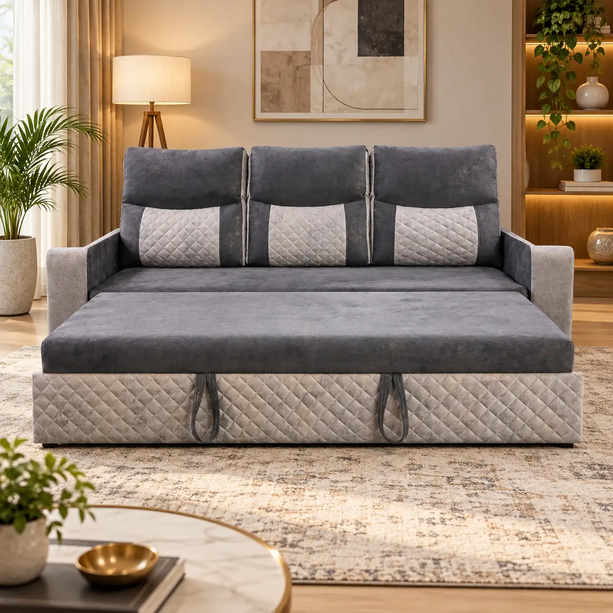 Graphite Contrast Sofa Bed