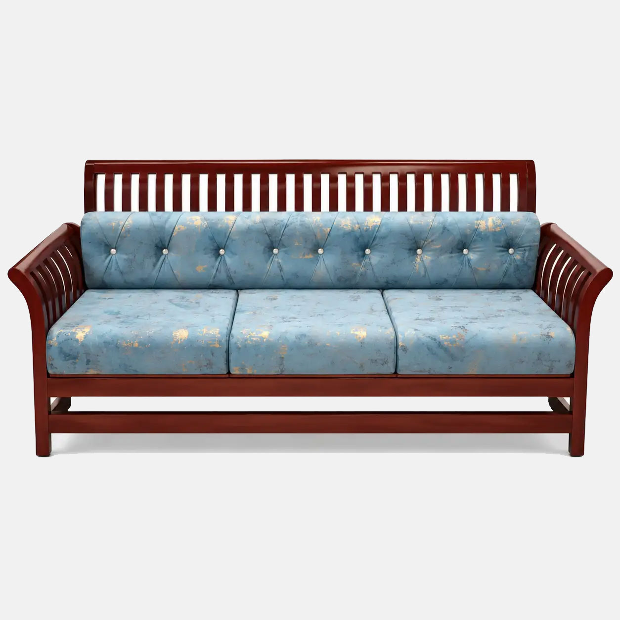Heritage Teal Wood Sofa