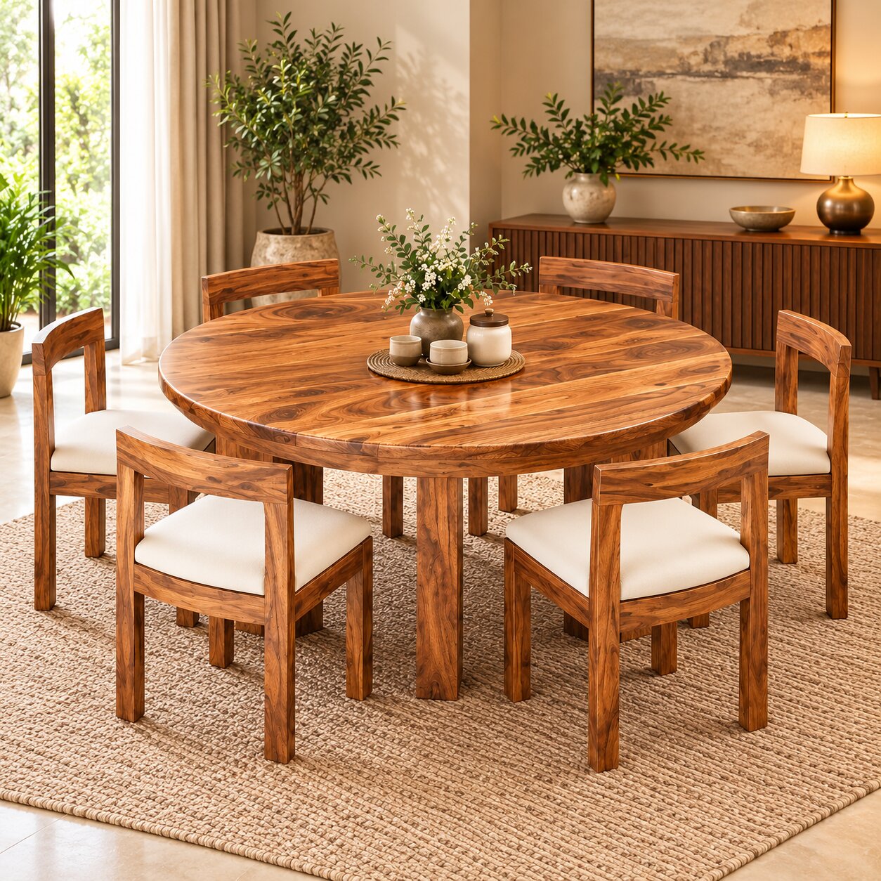 Round Grain Dining Set