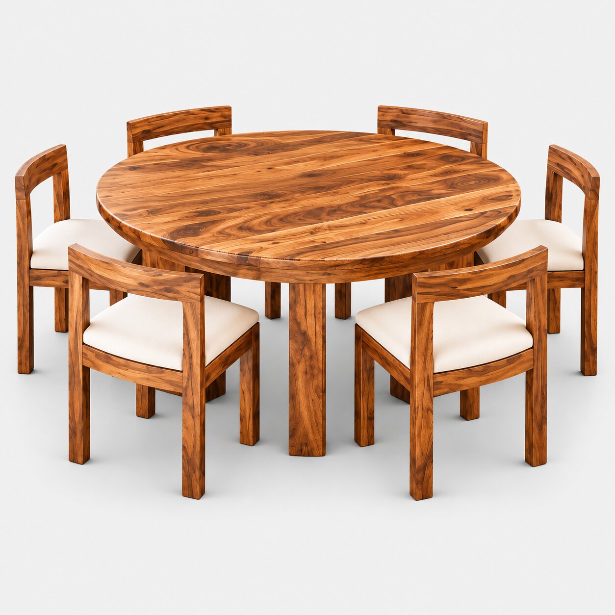 Round Grain Dining Set