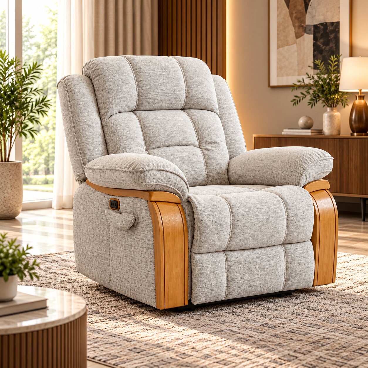 Silver Panel Recliner