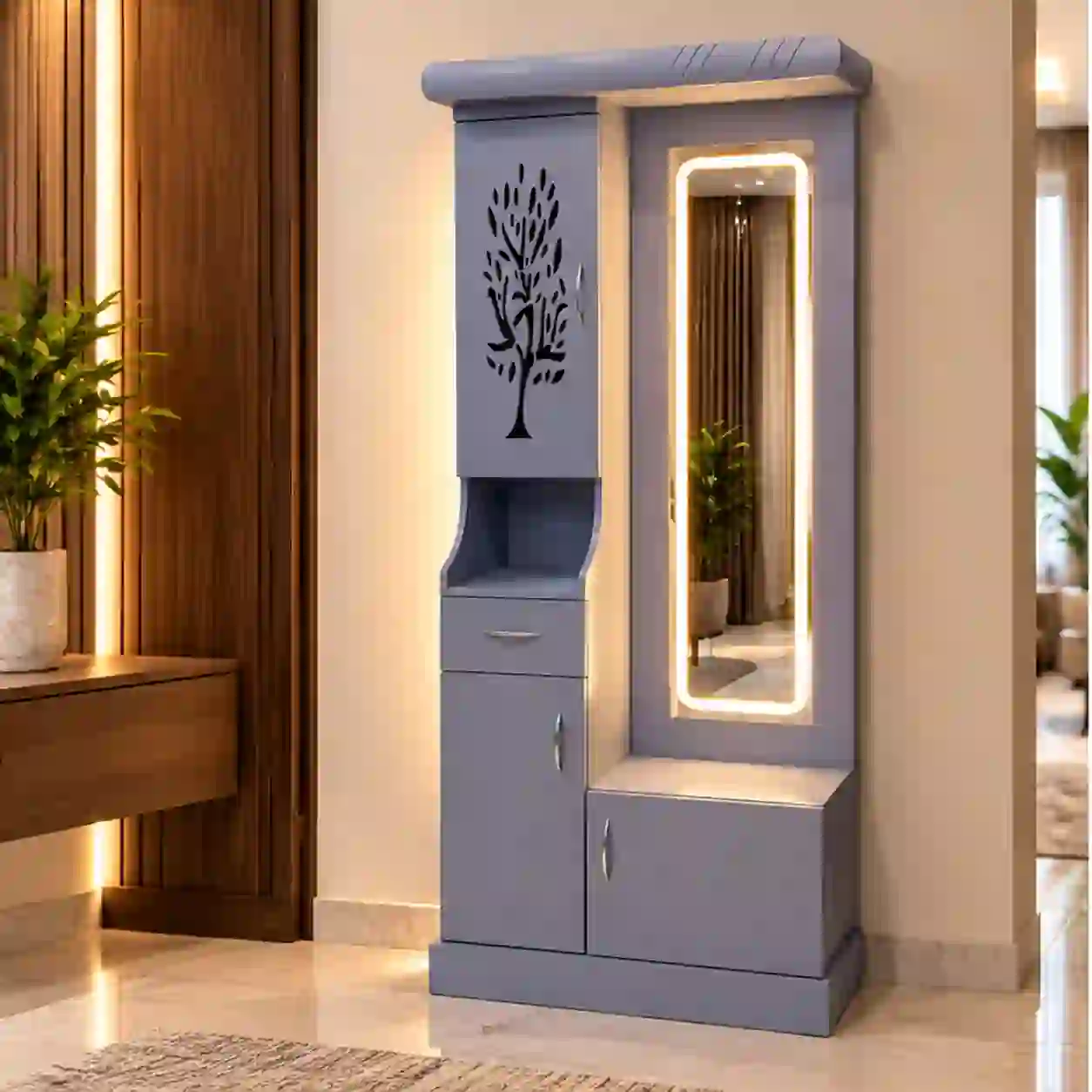 Slate Gold Mirror Wardrobe