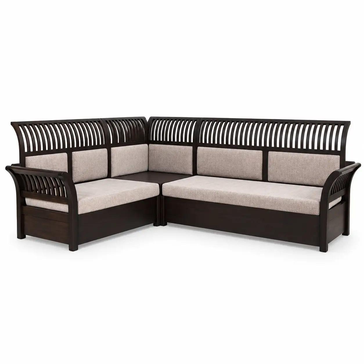 Espresso Linen Corner Sofa