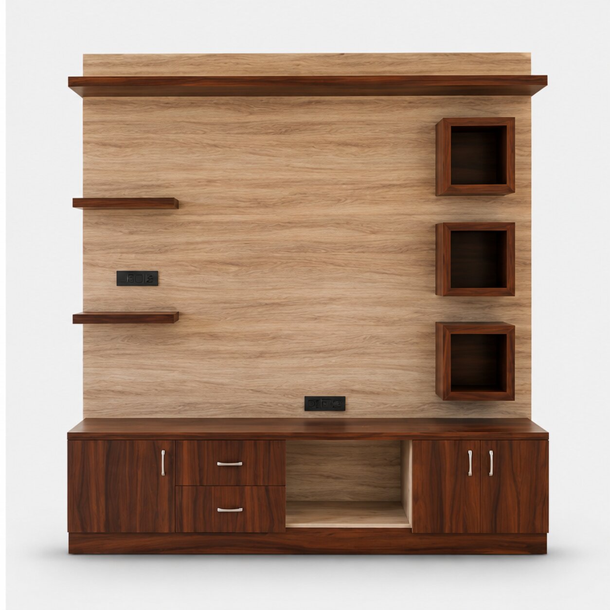 Offset Cubby TV Unit