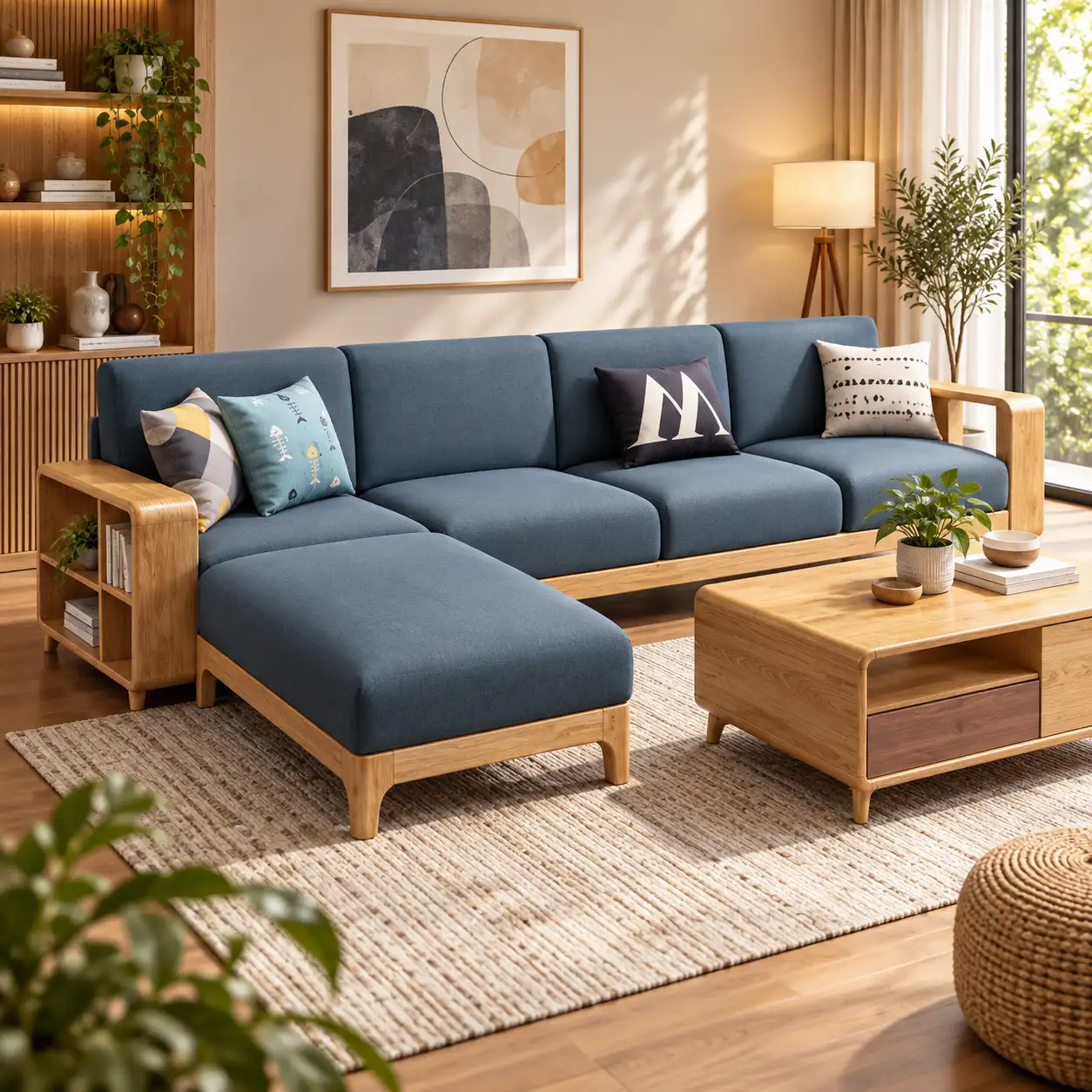 Nordic Blue Chaise Set