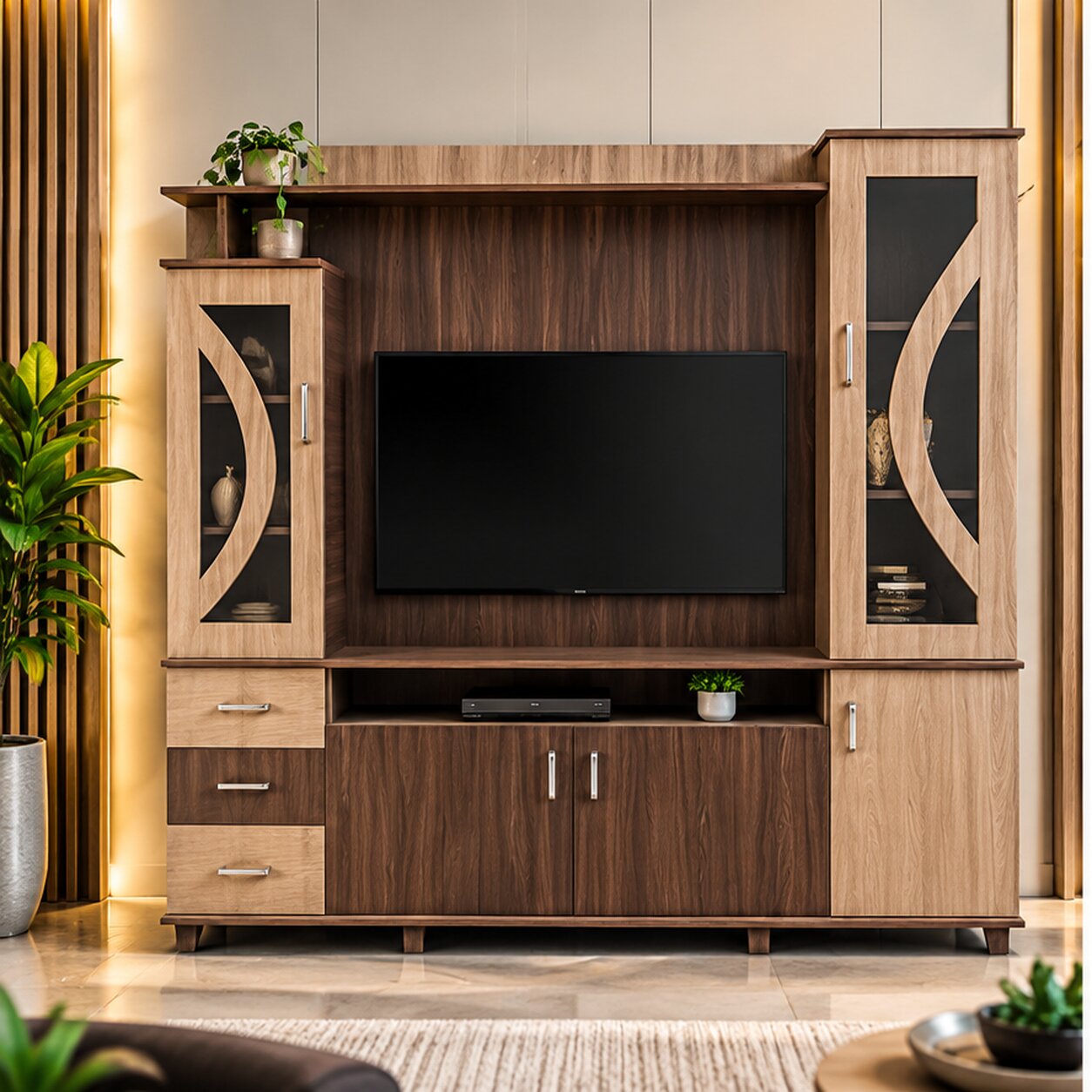 Crescent Inlay TV Unit