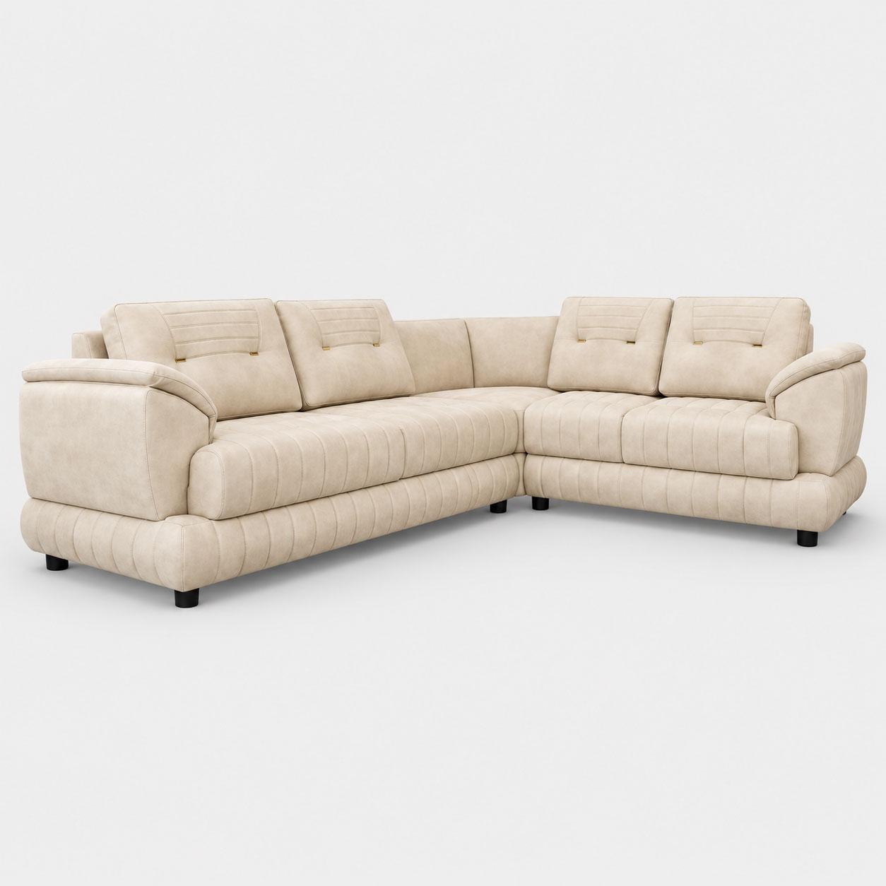 Ivory Quilt Corner Sofa