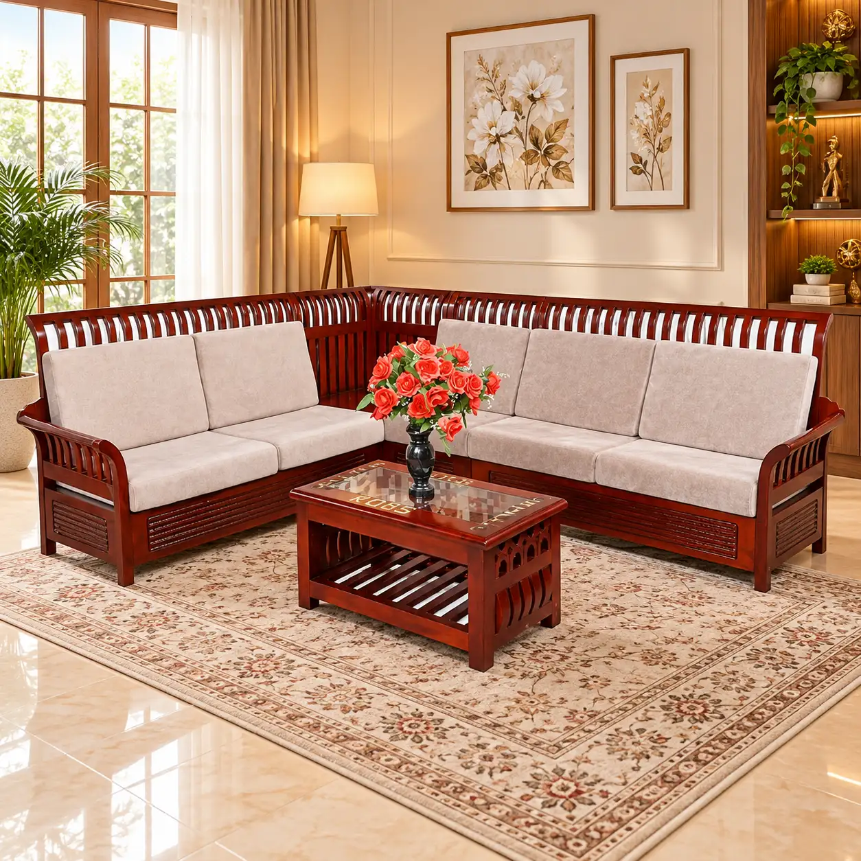 Chestnut Linen Corner Set