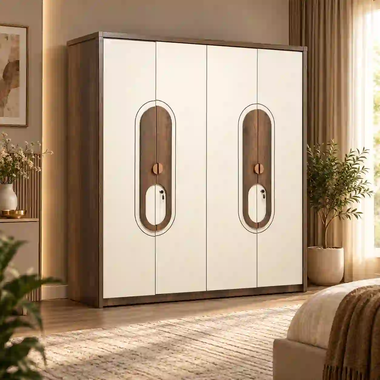 Ivory Oval Wardrobe