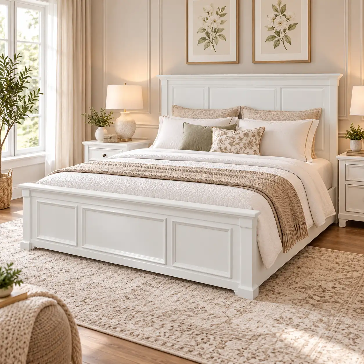Ivory Panel Bed