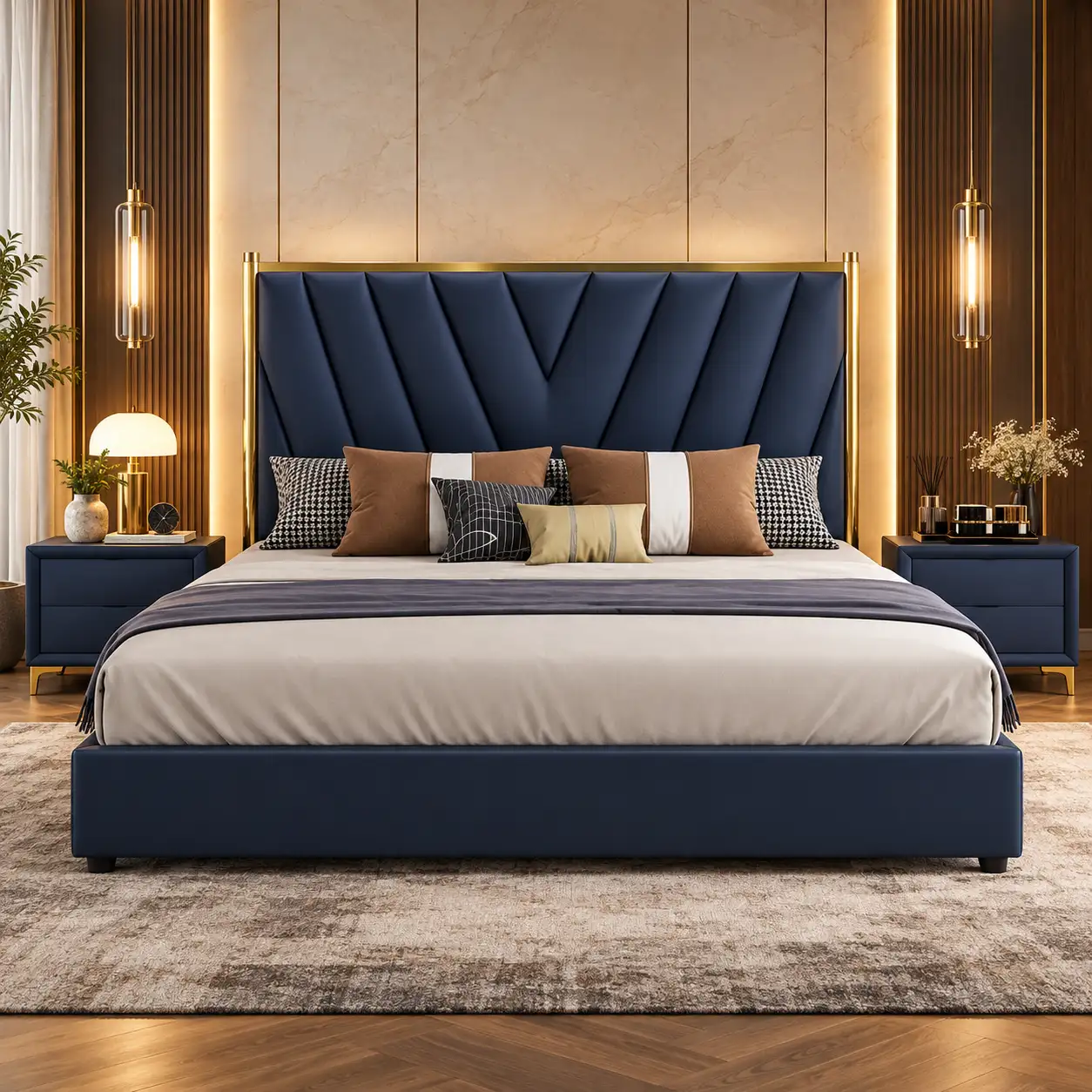 Chevron Navy Bed