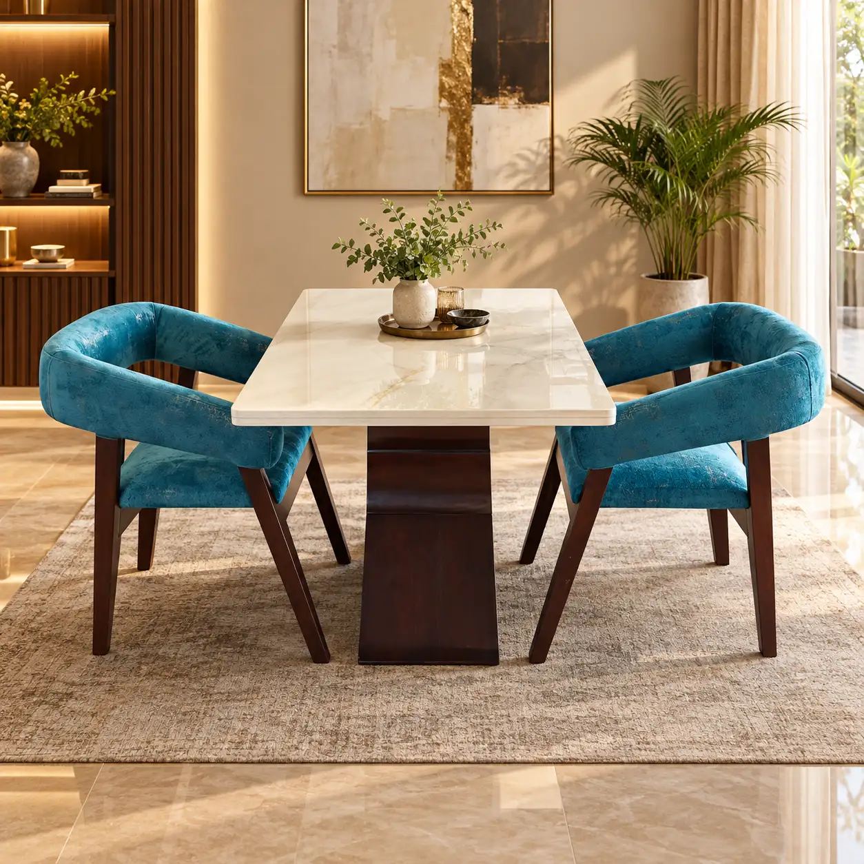 Duo Teal Dining Set