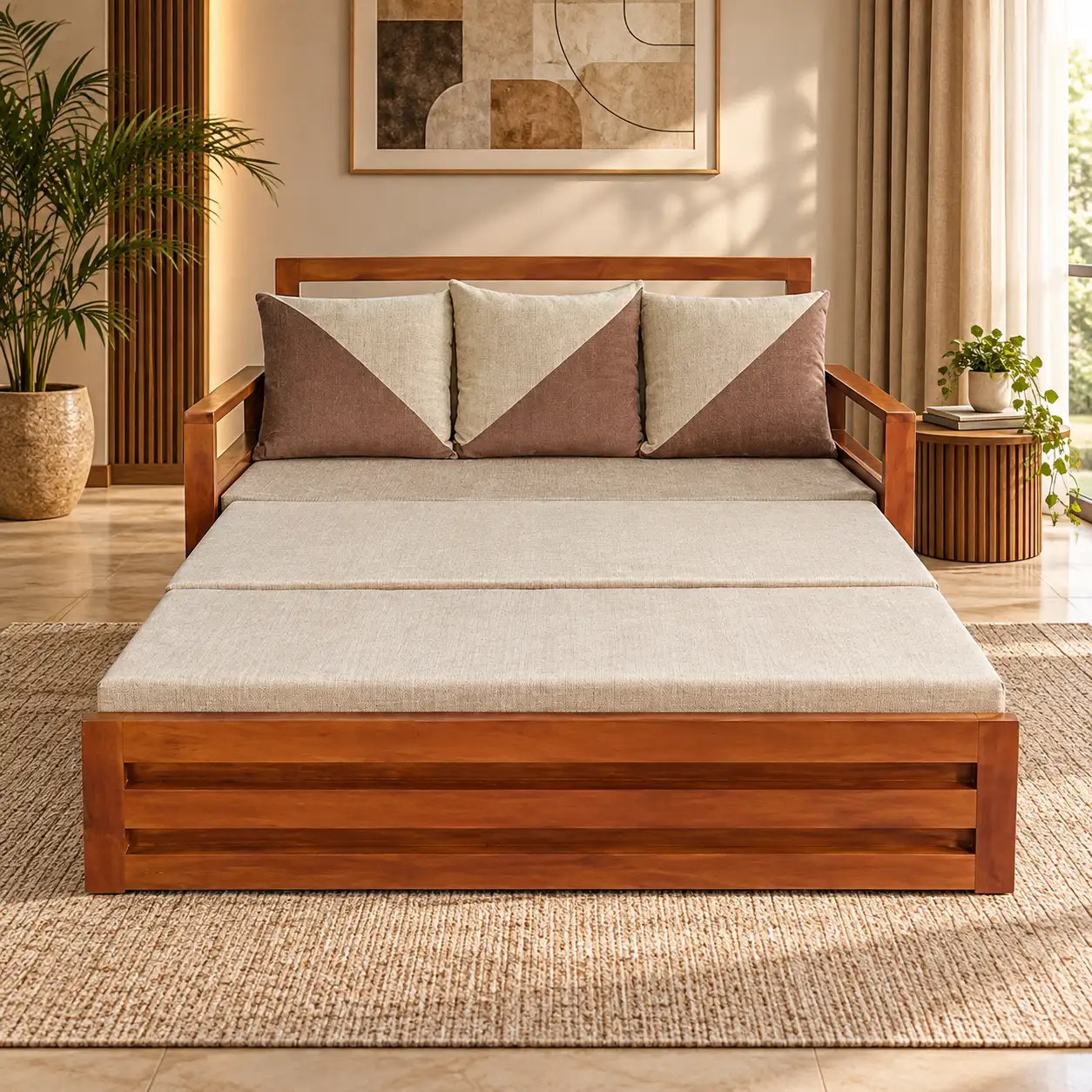 Linen Slat Sofa Bed
