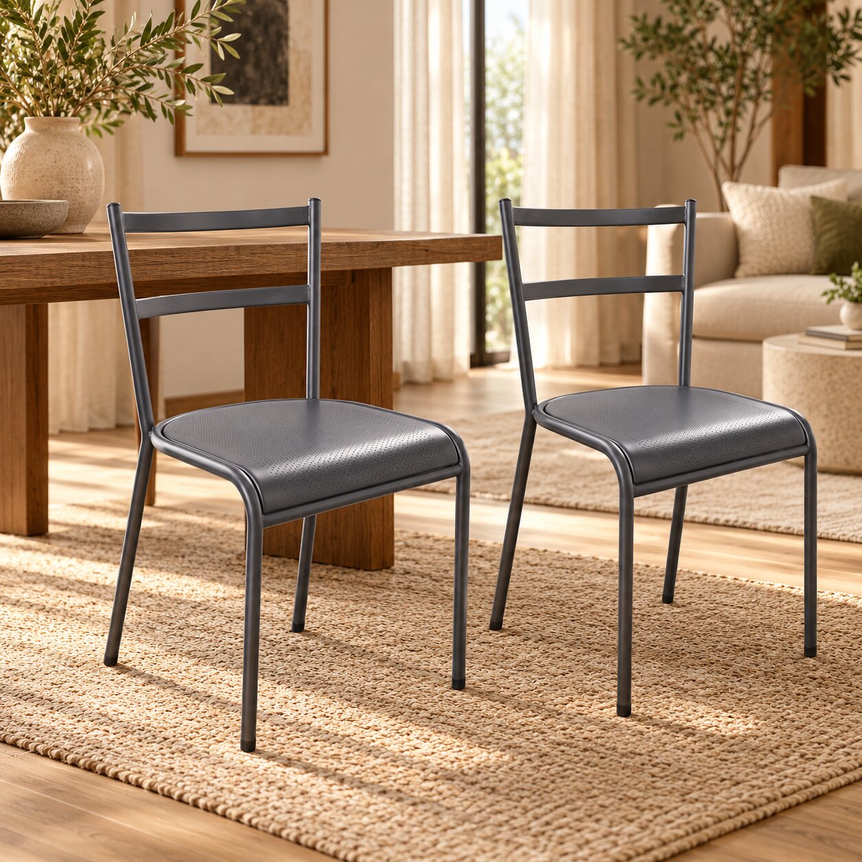 Graphite Rail Side Chair